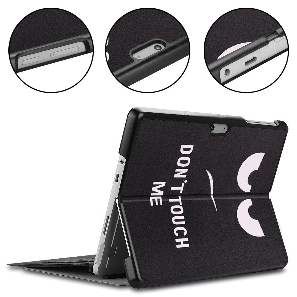 EIDERWOOD Microsoft Surface Go 4 Læder Cover m. Stander - "Don't Touch Me"