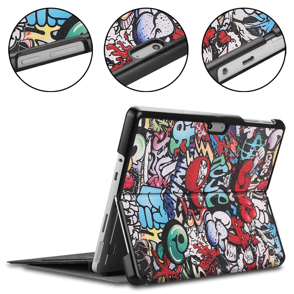 EIDERWOOD Microsoft Surface Go 4 Læder Cover m. Stander - Graffiti