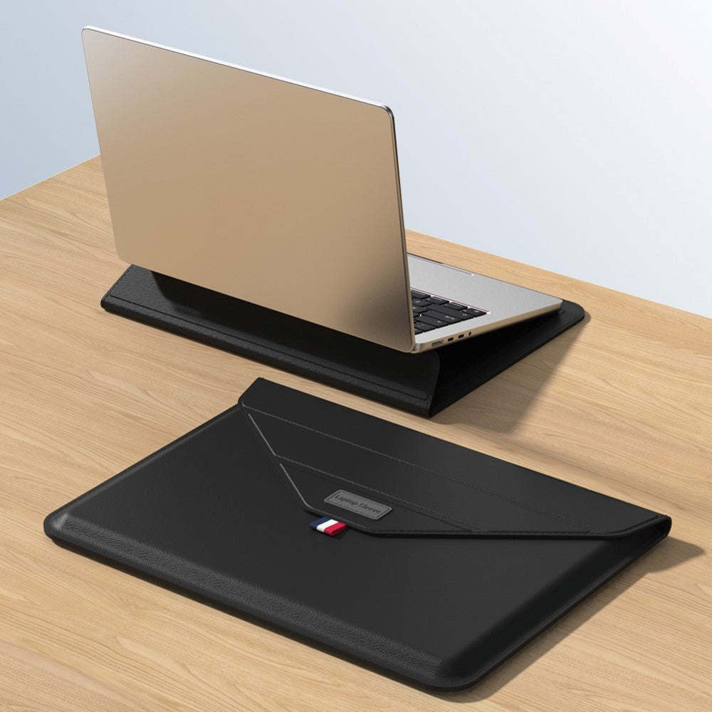 Computer Sleeve 13-14" (32 x 24 cm) m. Tri-fold Ståfunktion - Sort