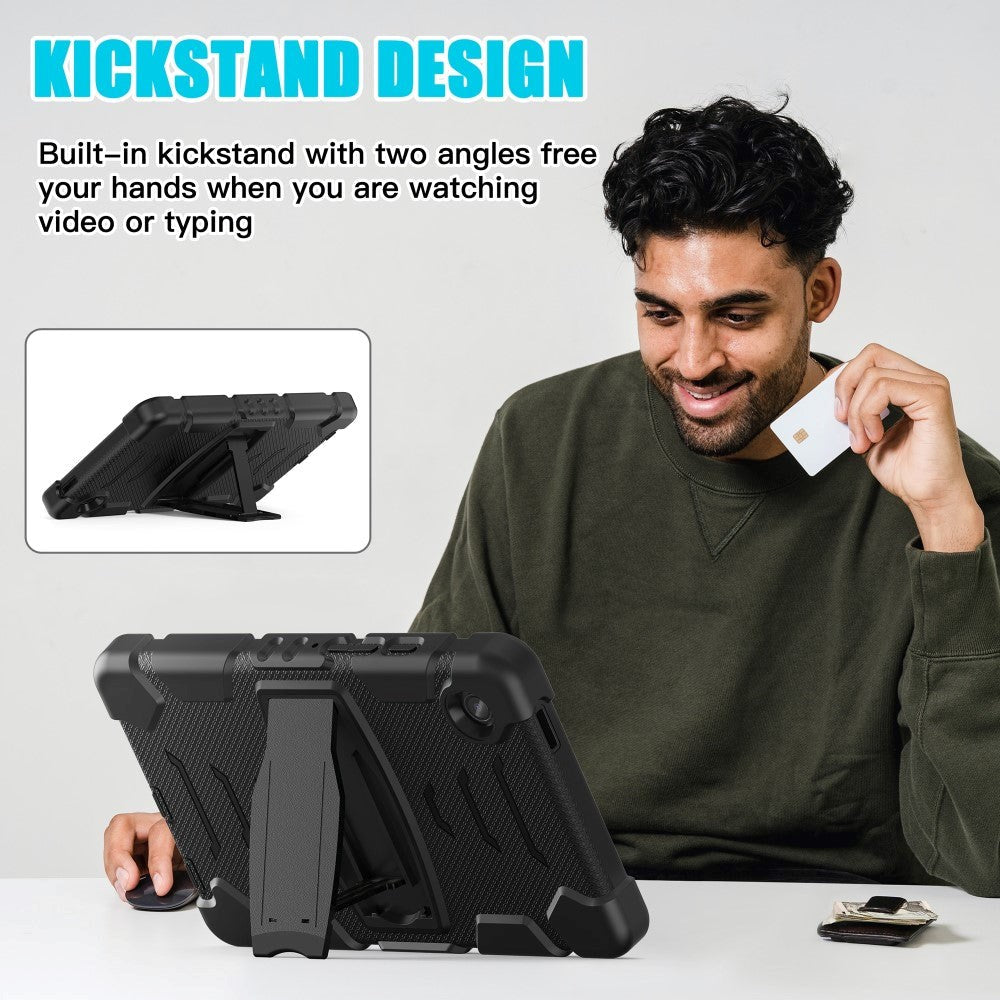 Samsung Galaxy Tab A9 Håndværker Tablet Cover m. Kickstand - Sort