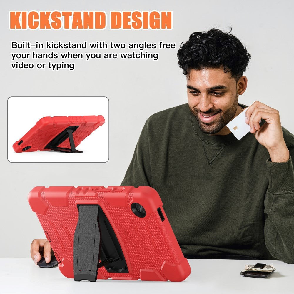 Samsung Galaxy Tab A9 Håndværker Tablet Cover m. Kickstand - Rød / Sort