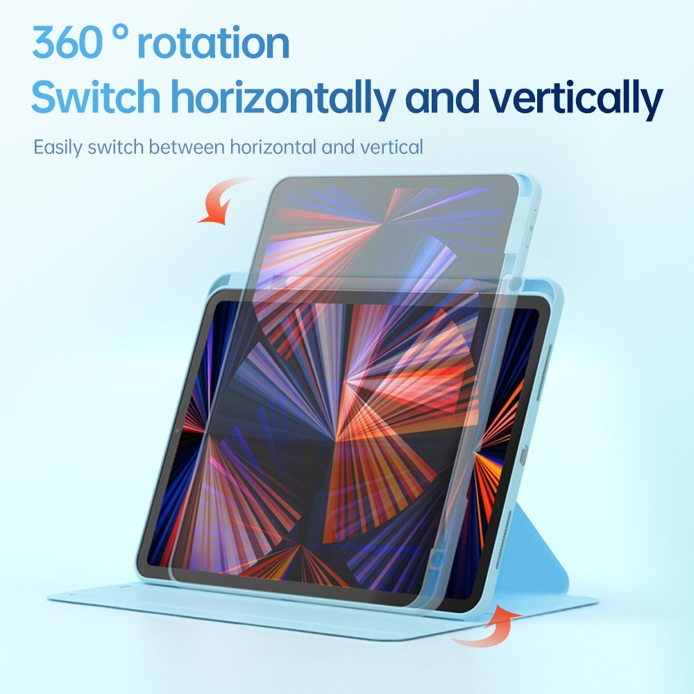 iPad Air 10.9-11" (2025-2020) / Pro 11" (2022-2018) Hybrid Tablet Cover m. Pen Holder og Kameralinse Beskytter - Lilla / Gennemsigtig