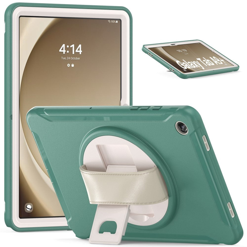 Samsung Galaxy Tab A9+ (Plus) Håndværker Tablet Cover m. Håndholder & Kickstand - Grøn