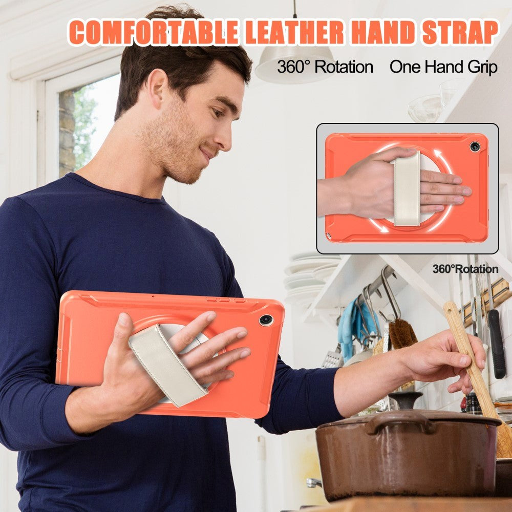Samsung Galaxy Tab A9+ (Plus) Håndværker Tablet Cover m. Håndholder & Kickstand - Orange