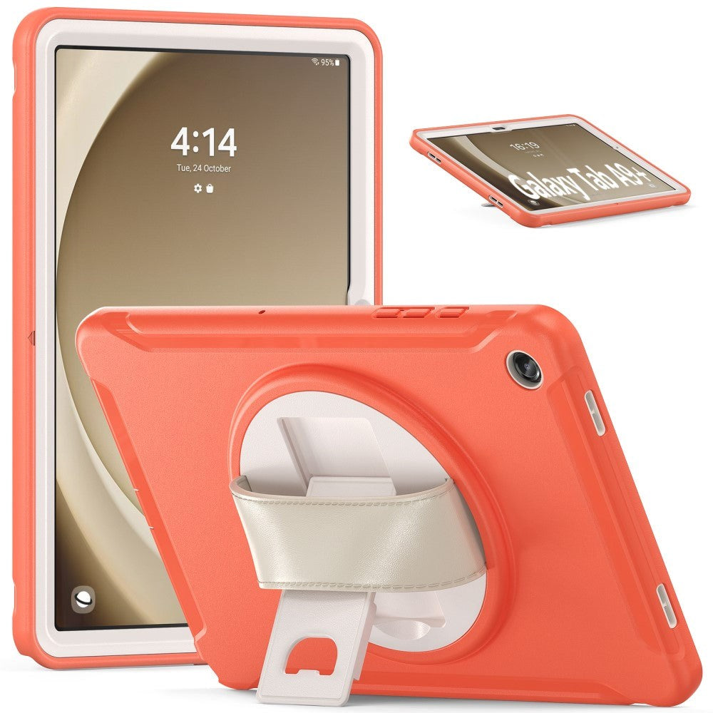 Samsung Galaxy Tab A9+ (Plus) Håndværker Tablet Cover m. Håndholder & Kickstand - Orange
