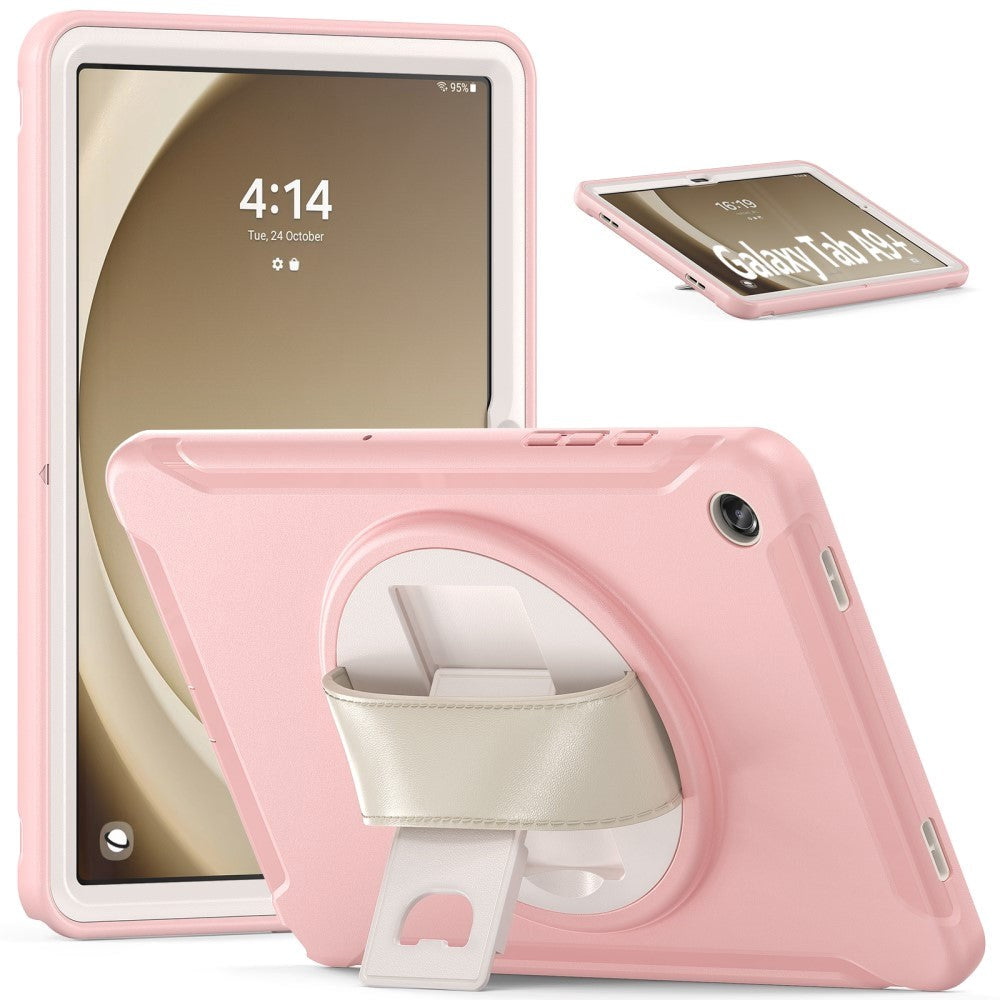 Samsung Galaxy Tab A9+ (Plus) Håndværker Tablet Cover m. Håndholder & Kickstand - Lyserød