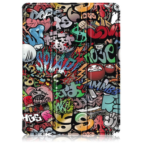 OnePlus Pad Go Læder Tablet Cover m. Tri-fold Stand & Vågeblus Funktion - Graffiti