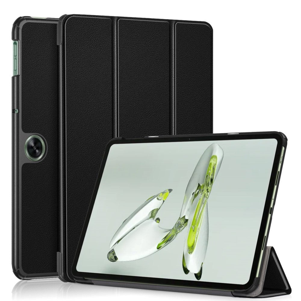 OnePlus Pad Go Tri-Fold Læder Tablet Cover m. Standerfunktion - Sort