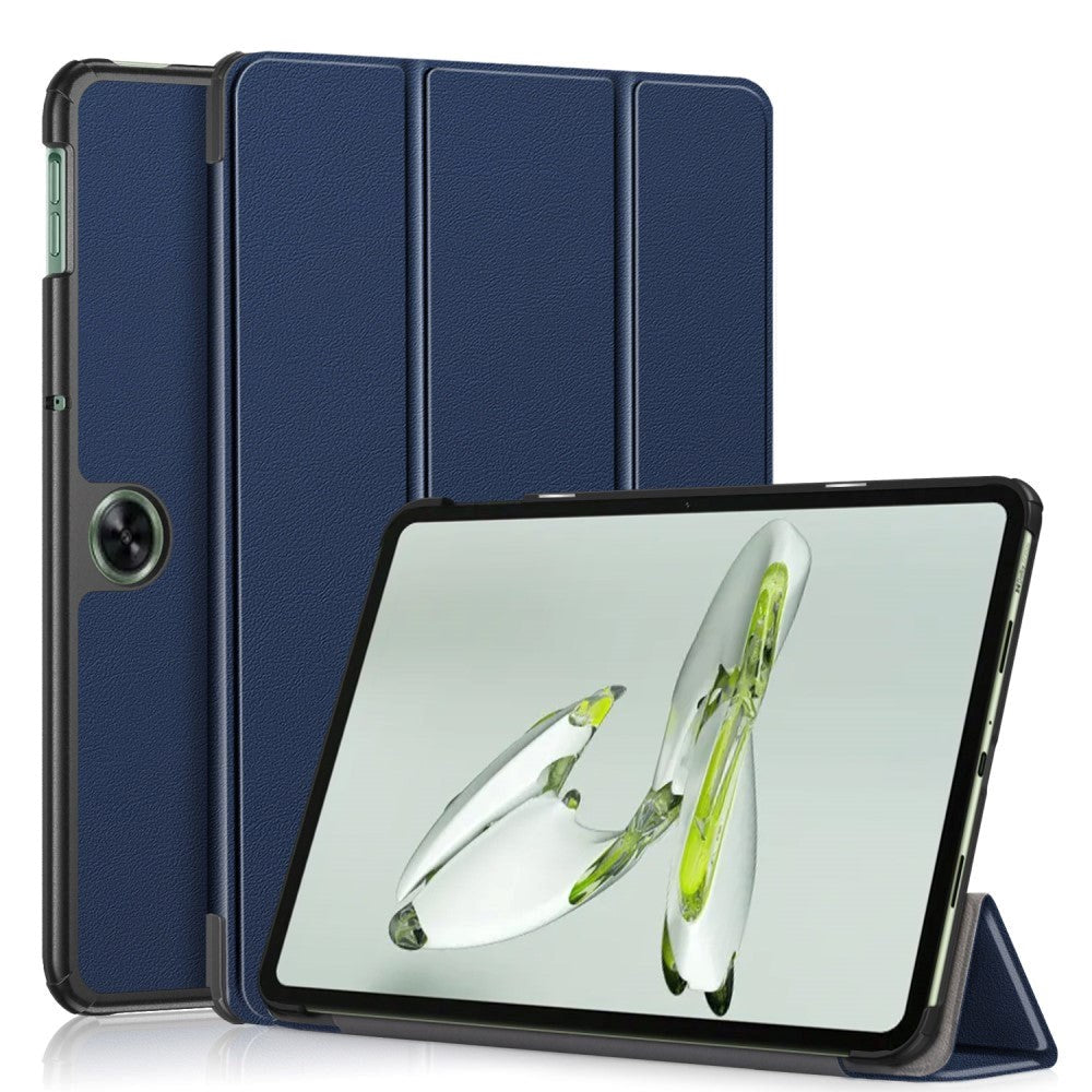 OnePlus Pad Go Tri-Fold Læder Tablet Cover m. Standerfunktion - Blå