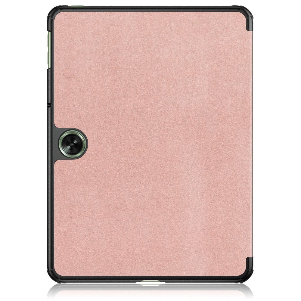OnePlus Pad Go Tri-Fold Læder Tablet Cover m. Standerfunktion - Rose Gold