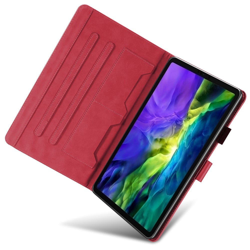 iPad Pro 11" (2022 / 2021 / 2020) Læder Tablet Cover m. Dyremotiv - Rød
