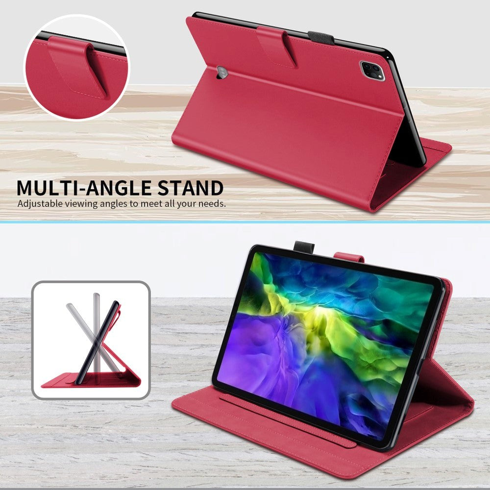 iPad Pro 11" (2022 / 2021 / 2020) Læder Tablet Cover m. Dyremotiv - Rød