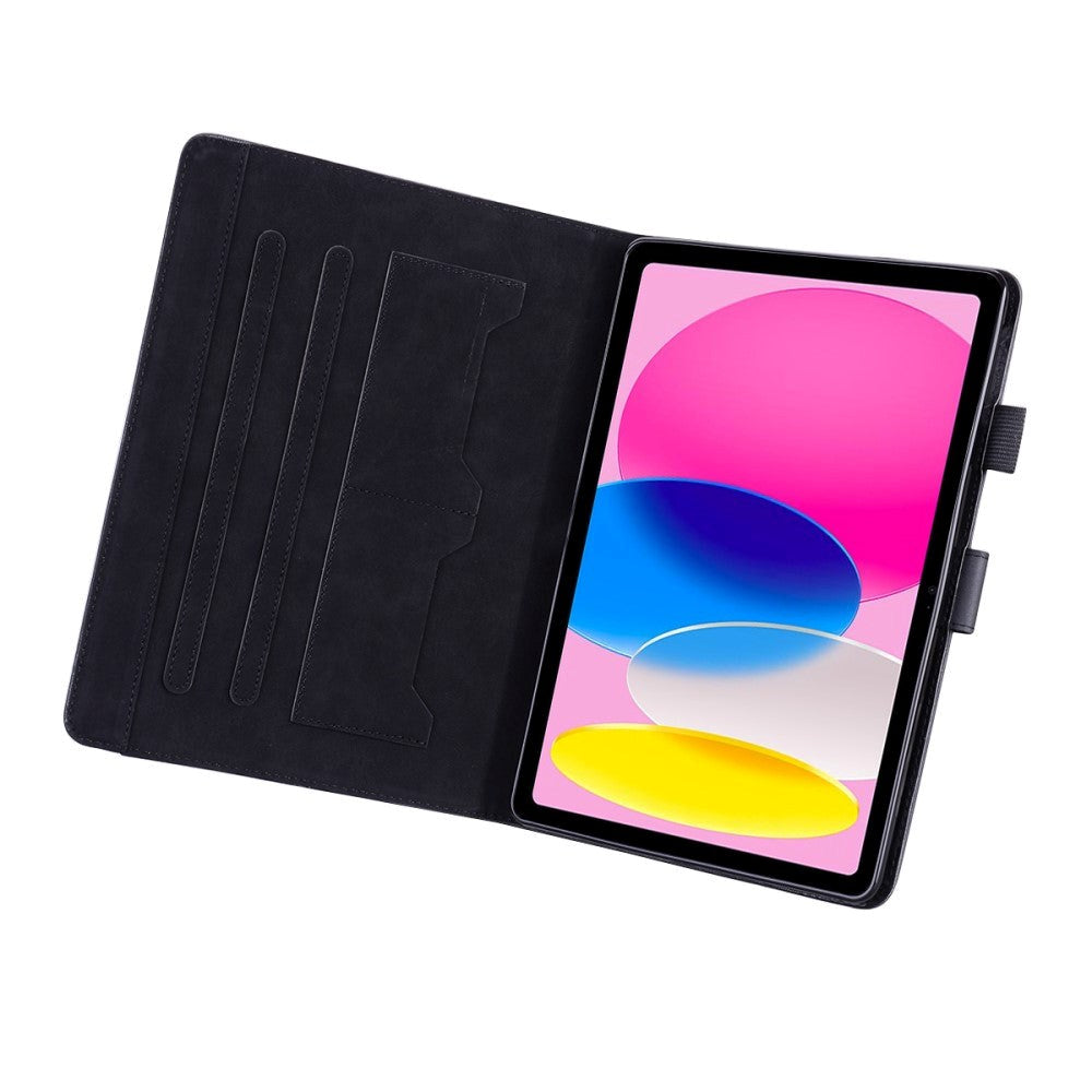 iPad 11" (2025) / iPad 10.9" (2024/2022) Læder Tablet Cover m. Dyremotiv - Sort