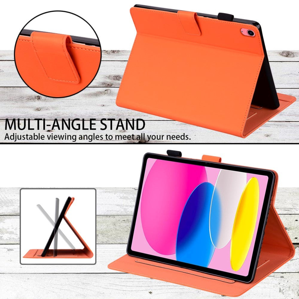 iPad 11" (2025) / iPad 10.9" (2024/2022) Læder Tablet Cover m. Dyremotiv - Orange