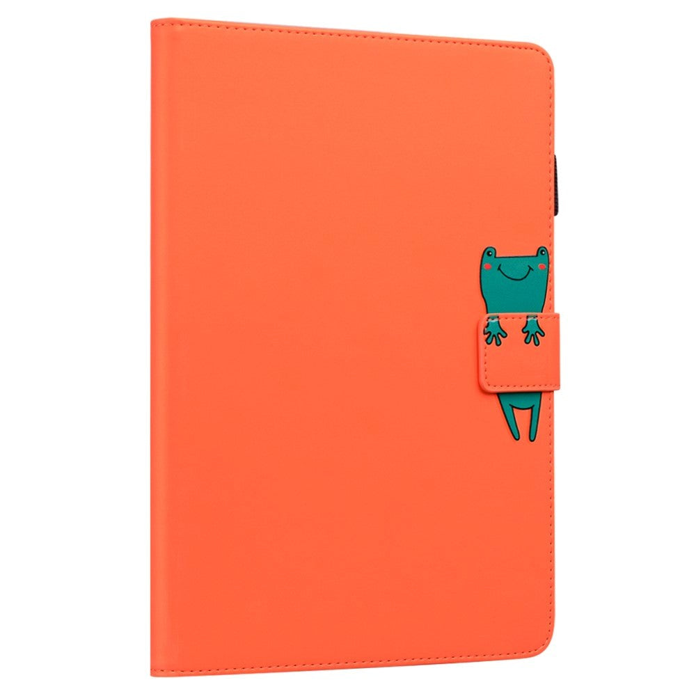 iPad 11" (2025) / iPad 10.9" (2024/2022) Læder Tablet Cover m. Dyremotiv - Orange