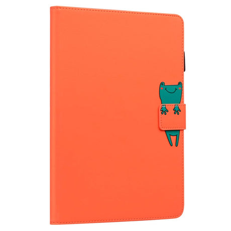 iPad 10.9" ( 2022) Læder Tablet Cover m. Dyremotiv - Orange