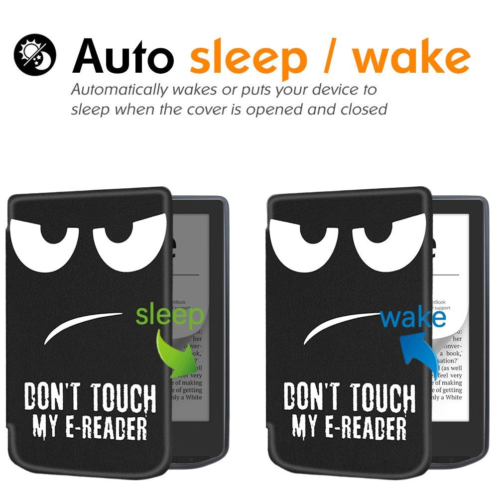 Pocketbook Verse Pro Kunstlæder Kindle Cover m. Vågeblus Funktion - "Don't Touch My E-Reader"