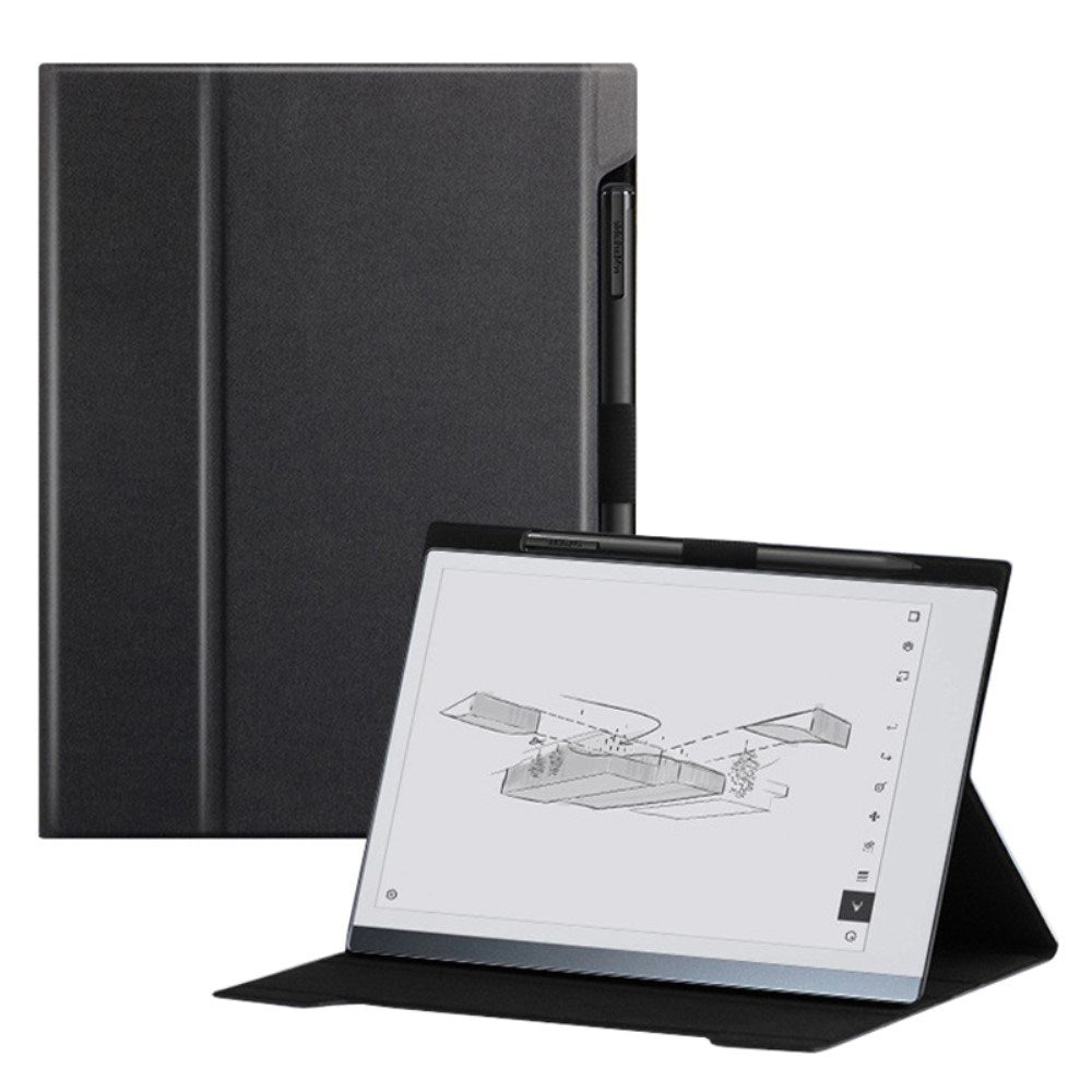 EIDERWOOD ReMarkable 2 Læder Tablet Cover m. Standerfunktion & Penholder - Sort
