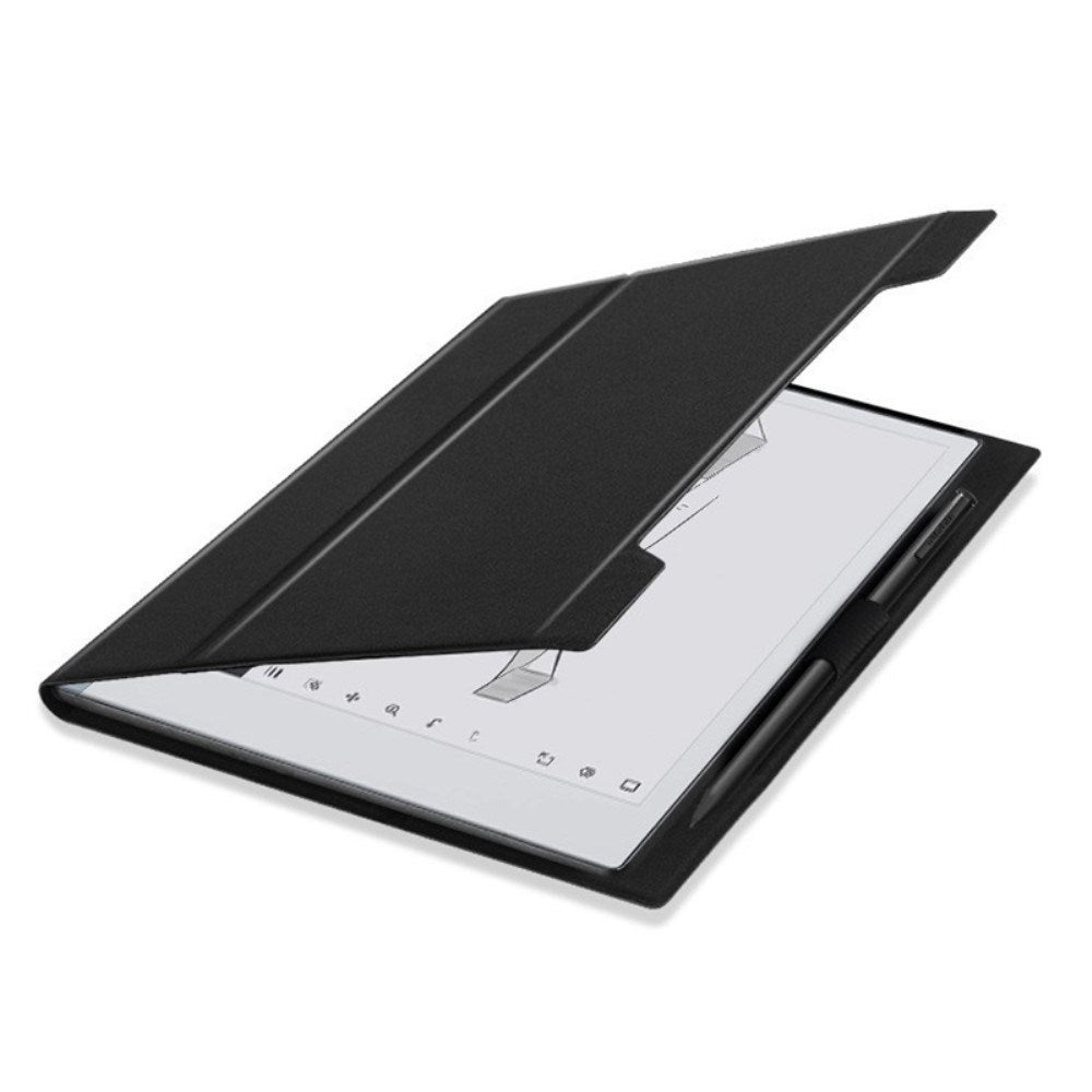 EIDERWOOD ReMarkable 2 Læder Tablet Cover m. Standerfunktion & Penholder - Sort