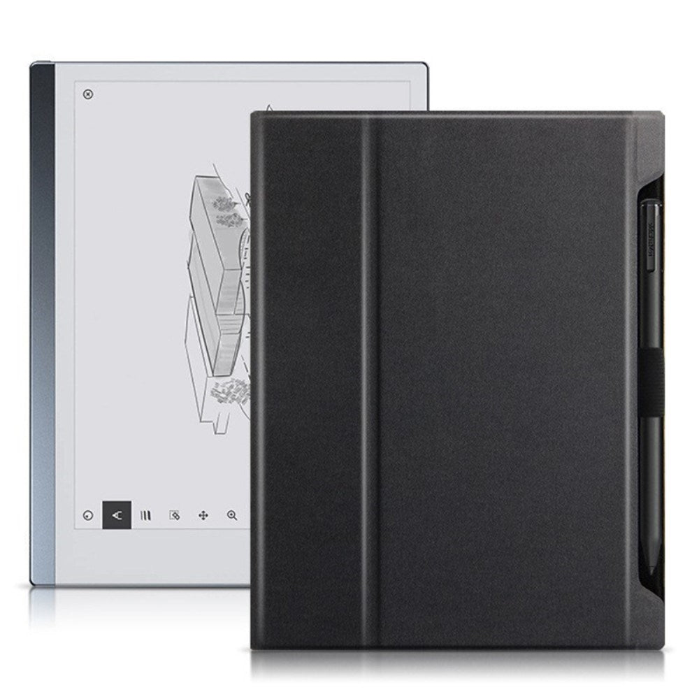 EIDERWOOD ReMarkable 2 Læder Tablet Cover m. Standerfunktion & Penholder - Sort