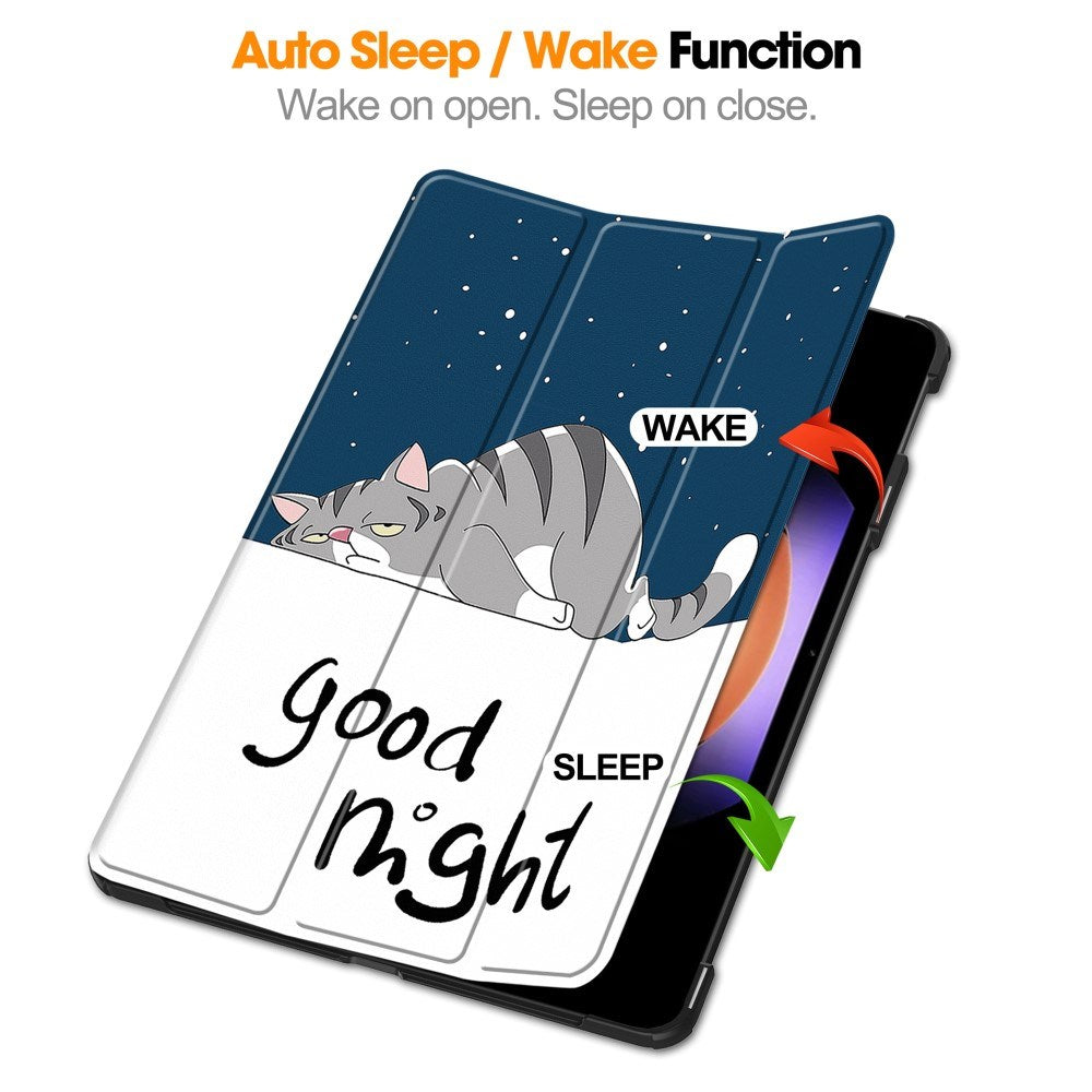 EIDERWOOD Xiaomi Pad 6S Pro Tri-Fold Kunstlæder Tablet Cover m. Vågeblus Funktion - Kat