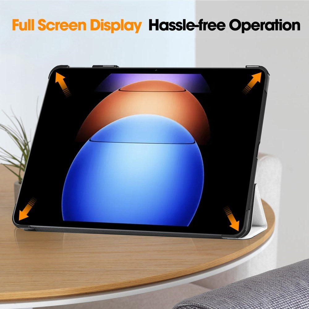 EIDERWOOD Xiaomi Pad 6S Pro Tri-Fold Kunstlæder Tablet Cover m. Vågeblus Funktion - Kat