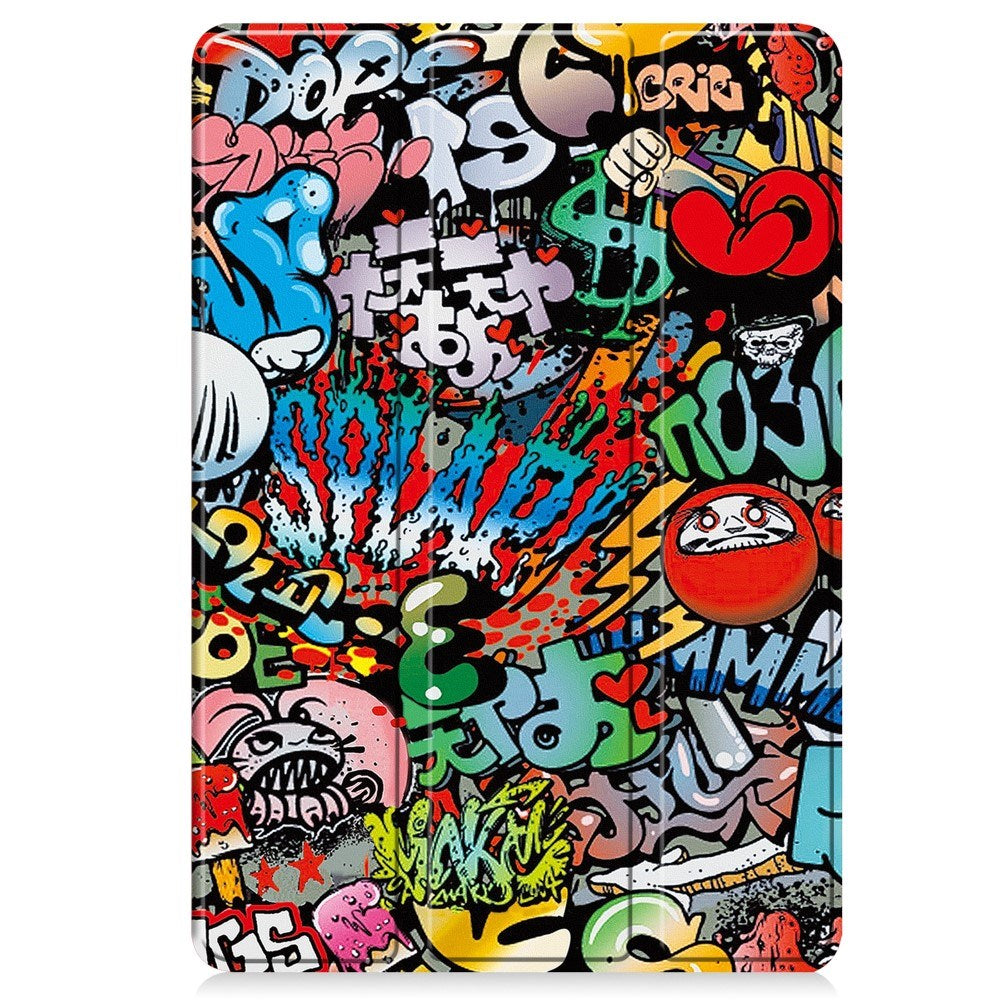 EIDERWOOD Xiaomi Pad 6S Pro Tri-Fold Kunstlæder Tablet Cover m. Vågeblus Funktion - Graffiti