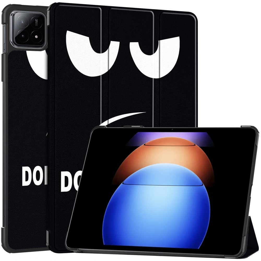 EIDERWOOD Xiaomi Pad 6S Pro Tri-Fold Kunstlæder Tablet Cover m. Vågeblus Funktion - "Don't Touch Me"