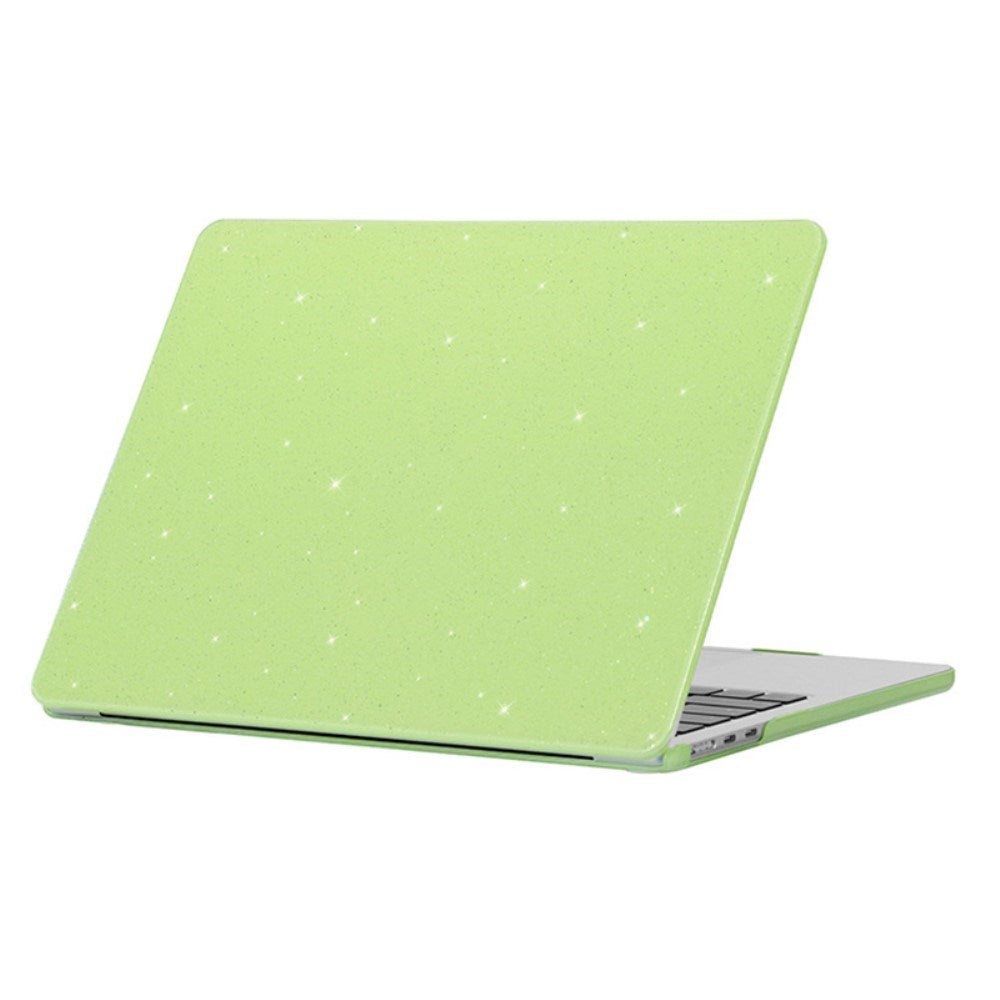 MacBook Air 15" M2/M3/M4 (2023-2025) Plastik Cover m. Glitter Design - Grøn