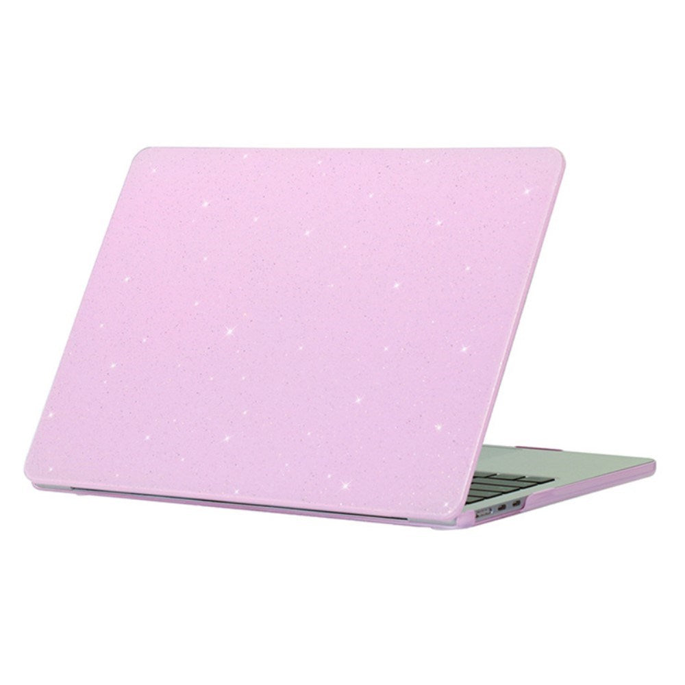 MacBook Air 15" M2/M3/M4 (2023-2025) Plastik Cover m. Glitter Design - Lilla