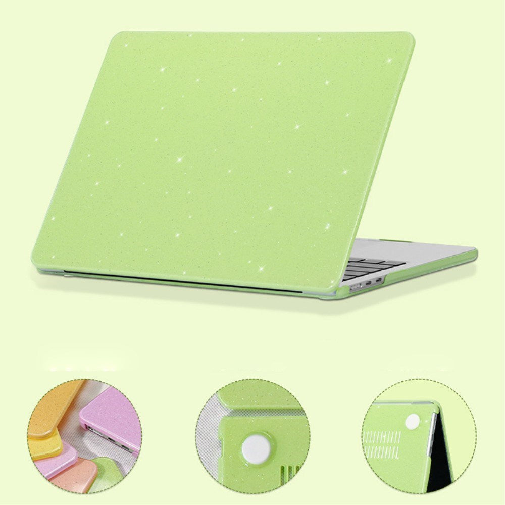 MacBook Air 15" M2/M3/M4 (2023-2025) Plastik Cover m. Glitter Design - Lilla