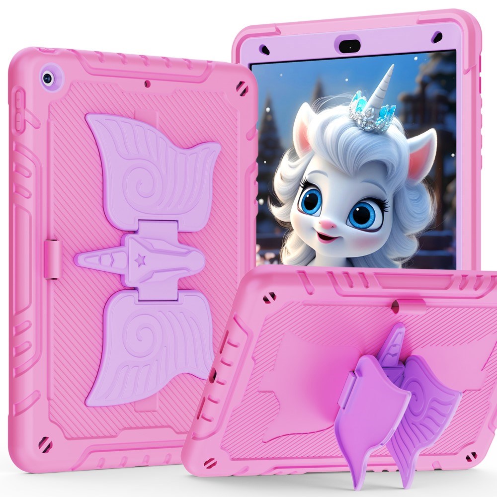 EIDERWOOD iPad 10.2" (2021 / 2020 / 2019) Unicorn Kickstand Cover - Lyserød / Lilla