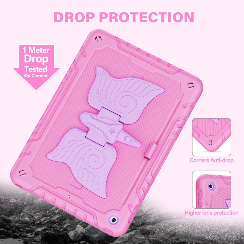 EIDERWOOD iPad 10.2" (2021 / 2020 / 2019) Unicorn Kickstand Cover - Lyserød / Lilla