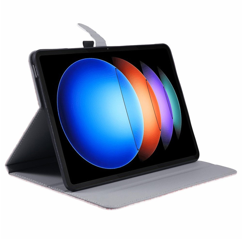 EIDERWOOD Xiaomi Pad 6S Pro Stofbetrukket Læder Tablet Cover m. Ståfunktion - Lyserød