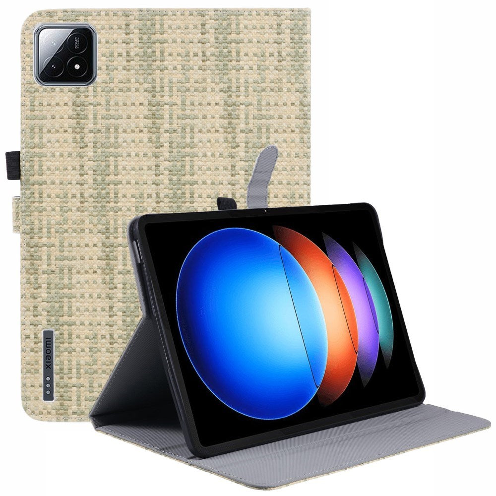 EIDERWOOD Xiaomi Pad 6S Pro Stofbetrukket Læder Tablet Cover m. Ståfunktion - Grøn
