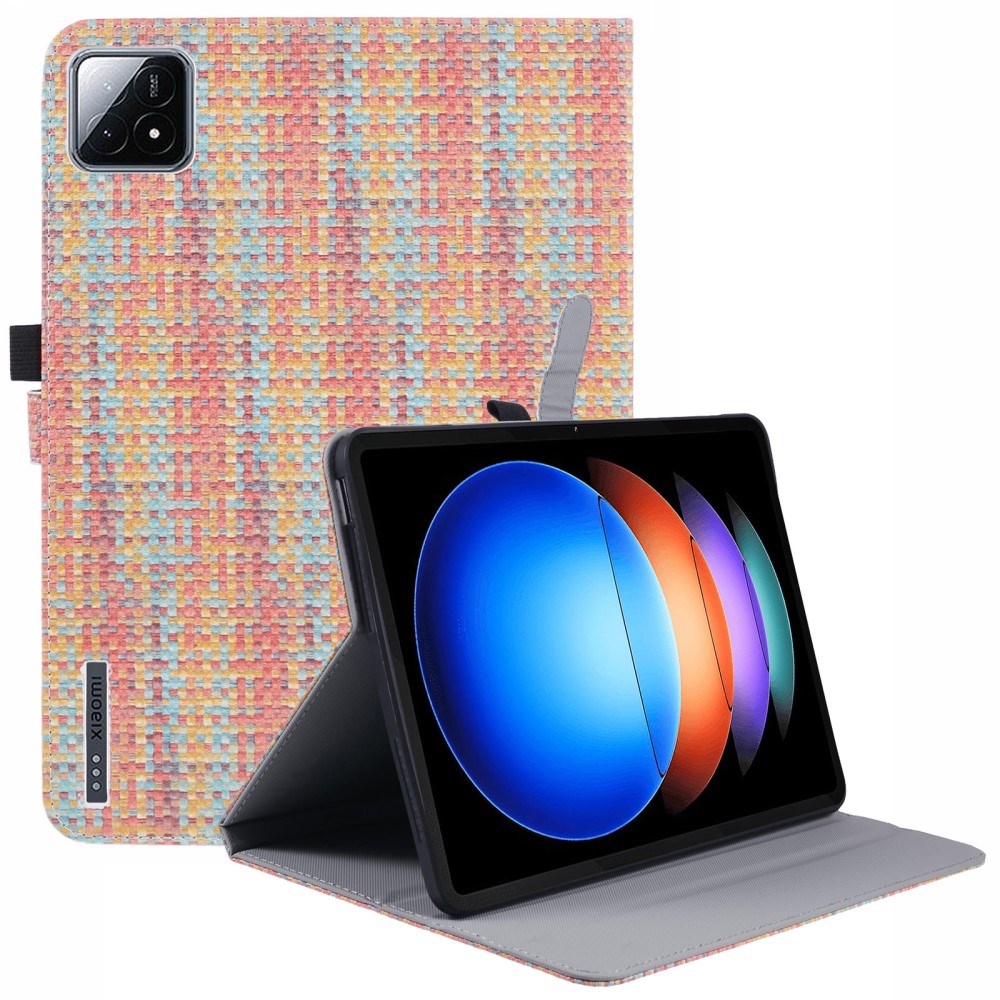 EIDERWOOD Xiaomi Pad 6S Pro Stofbetrukket Læder Tablet Cover m. Ståfunktion - Regnbue
