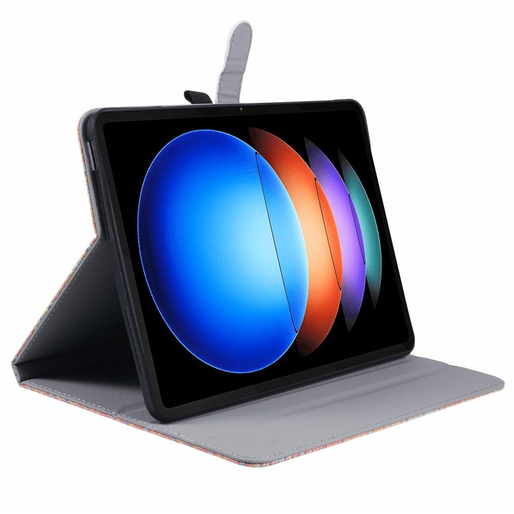 EIDERWOOD Xiaomi Pad 6S Pro Stofbetrukket Læder Tablet Cover m. Ståfunktion - Regnbue