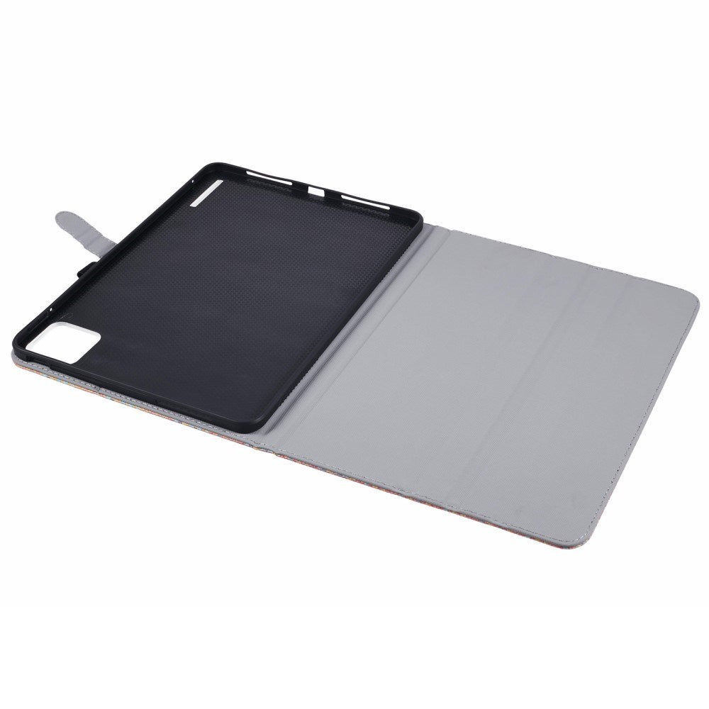 EIDERWOOD Xiaomi Pad 6S Pro Stofbetrukket Læder Tablet Cover m. Ståfunktion - Regnbue