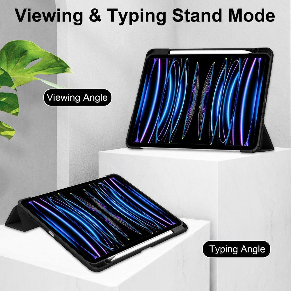 EIDERWOOD iPad Pro 11" (2025 / 2024) Hybrid Tablet Cover m. Pen Holder - Sort & Gennemsigtig