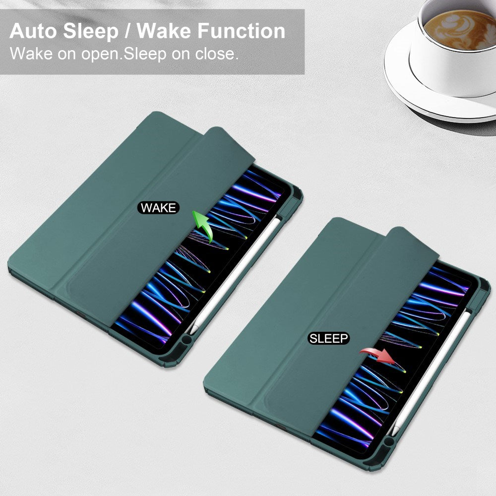 EIDERWOOD iPad Pro 11" (2025 / 2024) Hybrid Tablet Cover m. Pen Holder - Grøn & Gennemsigtig