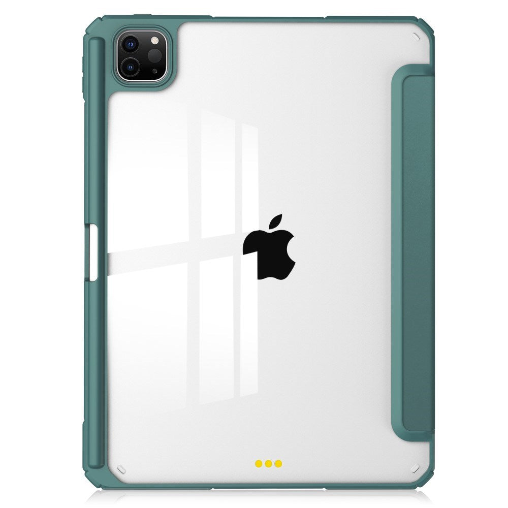 EIDERWOOD iPad Pro 11" (2025 / 2024) Hybrid Tablet Cover m. Pen Holder - Grøn & Gennemsigtig