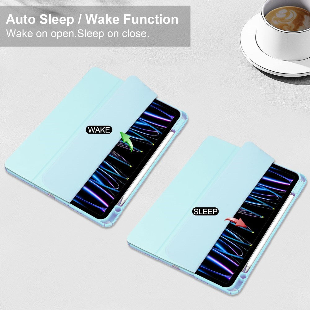 EIDERWOOD iPad Pro 11" (2025 / 2024) Hybrid Tablet Cover m. Pen Holder - Lyse Blå & Gennemsigtig