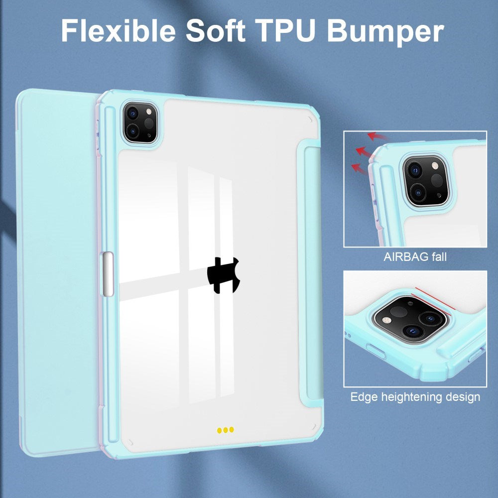 EIDERWOOD iPad Pro 11" (2025 / 2024) Hybrid Tablet Cover m. Pen Holder - Lyse Blå & Gennemsigtig