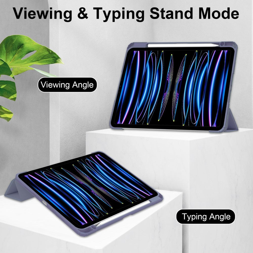 EIDERWOOD iPad Pro 11" (2025 / 2024) Hybrid Tablet Cover m. Pen Holder - Lilla & Gennemsigtig