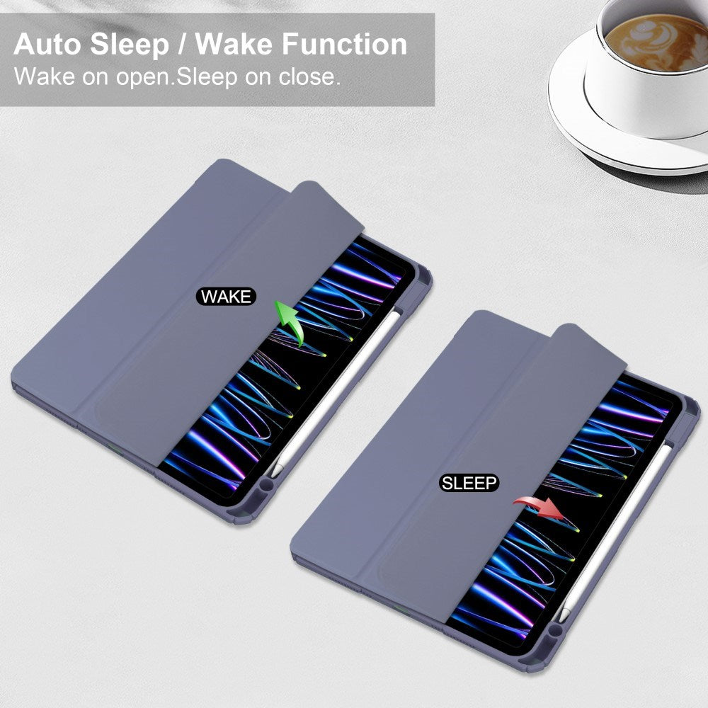 EIDERWOOD iPad Pro 11" (2025 / 2024) Hybrid Tablet Cover m. Pen Holder - Lilla & Gennemsigtig