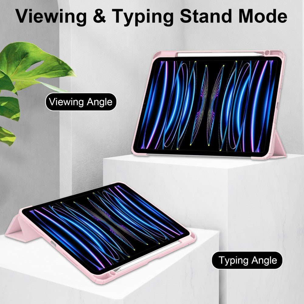 EIDERWOOD iPad Pro 11" (2025 / 2024) Hybrid Tablet Cover m. Pen Holder - Pink & Gennemsigtig