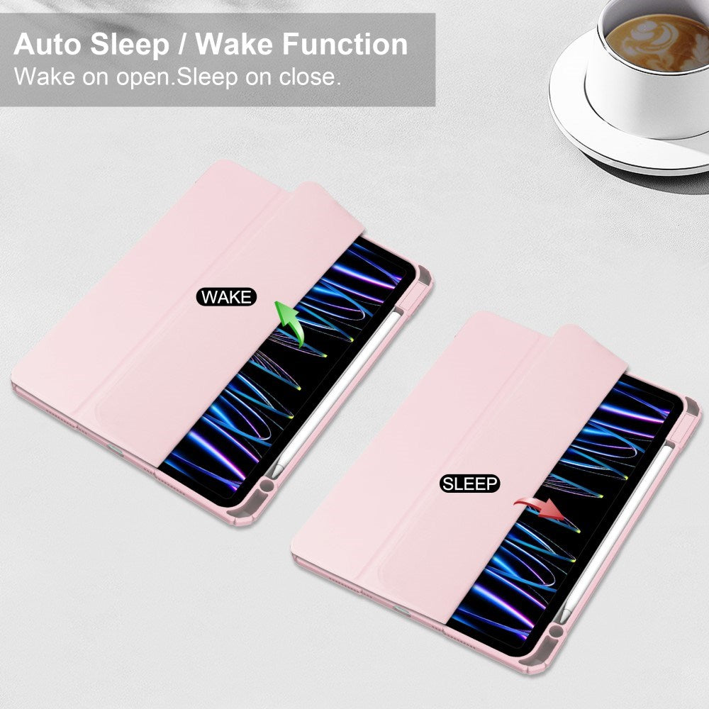 EIDERWOOD iPad Pro 11" (2025 / 2024) Hybrid Tablet Cover m. Pen Holder - Pink & Gennemsigtig