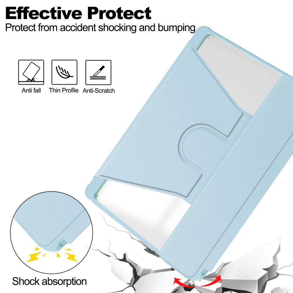 EIDERWOOD iPad Pro 11" (2025 / 2024) Hybrid Tablet Cover m. Roterende Ståfunktion - Gennemsigtig / Lyseblå