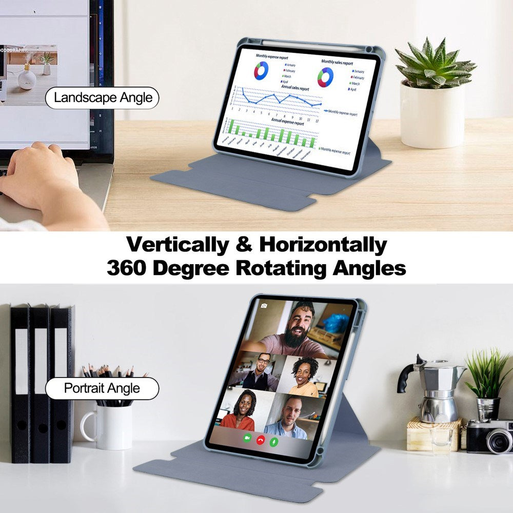 EIDERWOOD iPad Pro 11" (2025 / 2024) Hybrid Tablet Cover m. Roterende Ståfunktion - Gennemsigtig / Lilla