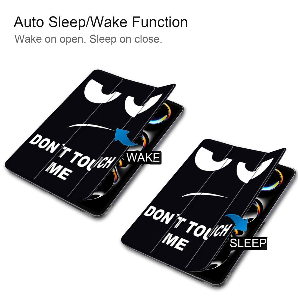 EIDERWOOD iPad Pro 11" (2025 / 2024) Tri-Fold Kunstlæder Tablet Cover m. Vågeblus Funktion - "Don't Touch Me"